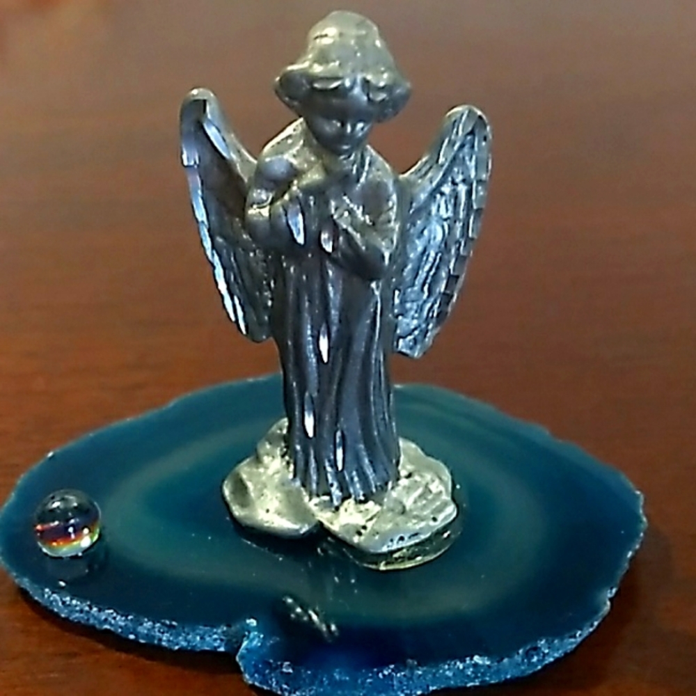 Small Angel Figurine, Pewter, 2" High